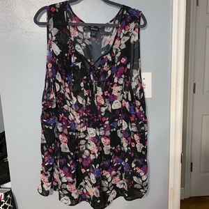 Torrid sheer floral babydoll tank